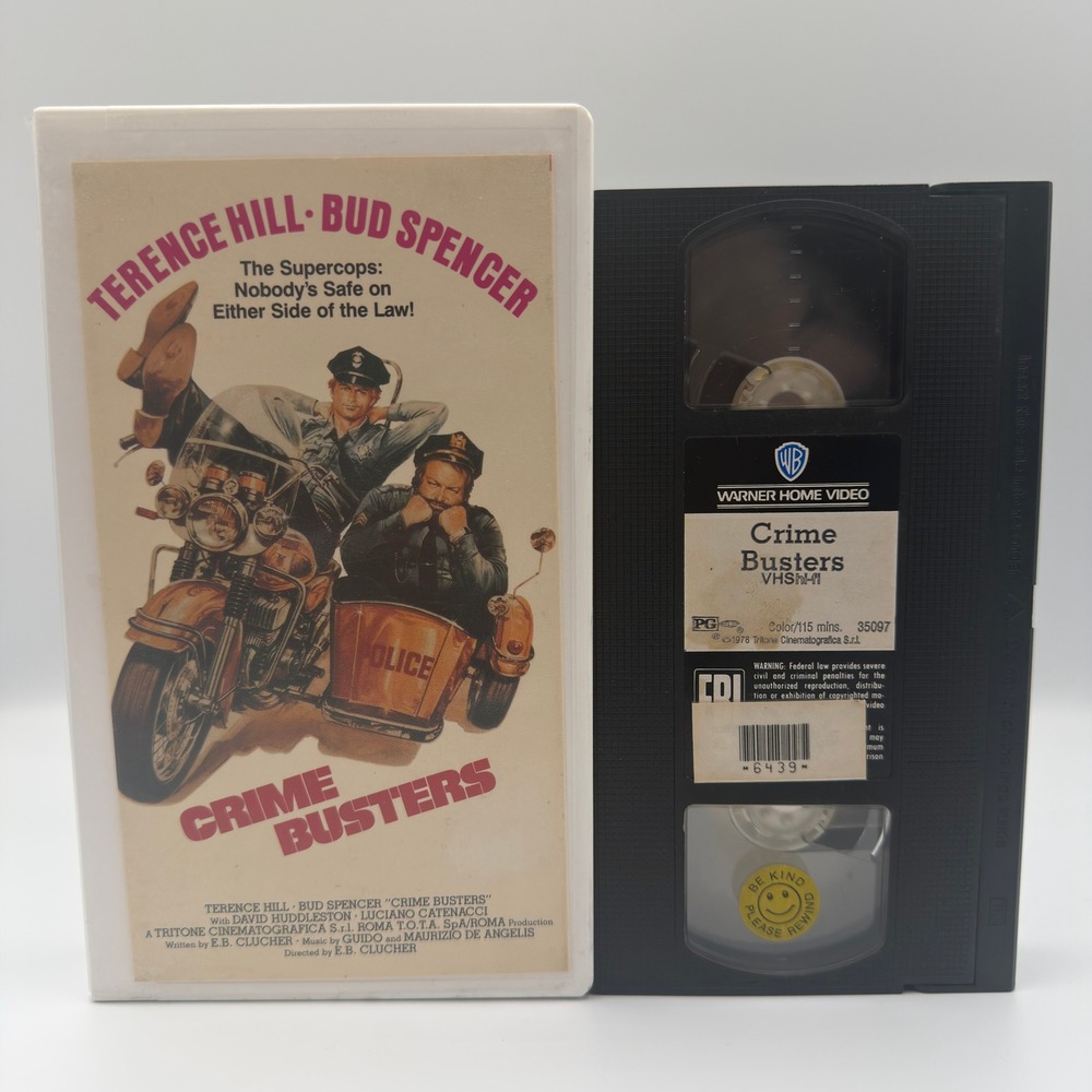 Crime Busters VHS Terence Hill Bud Spencer 1978 Warner Home Video Clamshell Case